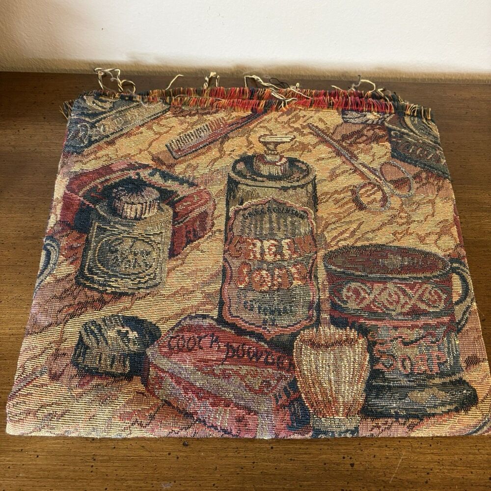 Vintage Tapestry Fabric Woven Upholstery Makeup Vanity Beauty Crafting 26x52
